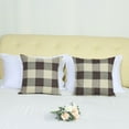 thumbnail image 2 of Unique Bargains 2-Pack Checks Pattern Decorative Throw Pillow Covers Brown 22" x 22", 2 of 7