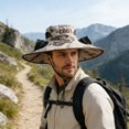 thumbnail image 4 of Outdoor Wide Brim Sun Hat with 2 Solar Fan Sun Bucket Hat for Men Women UPF 50+ Bucket Fishing & Beach Hat with Fan Built in, 4 of 6