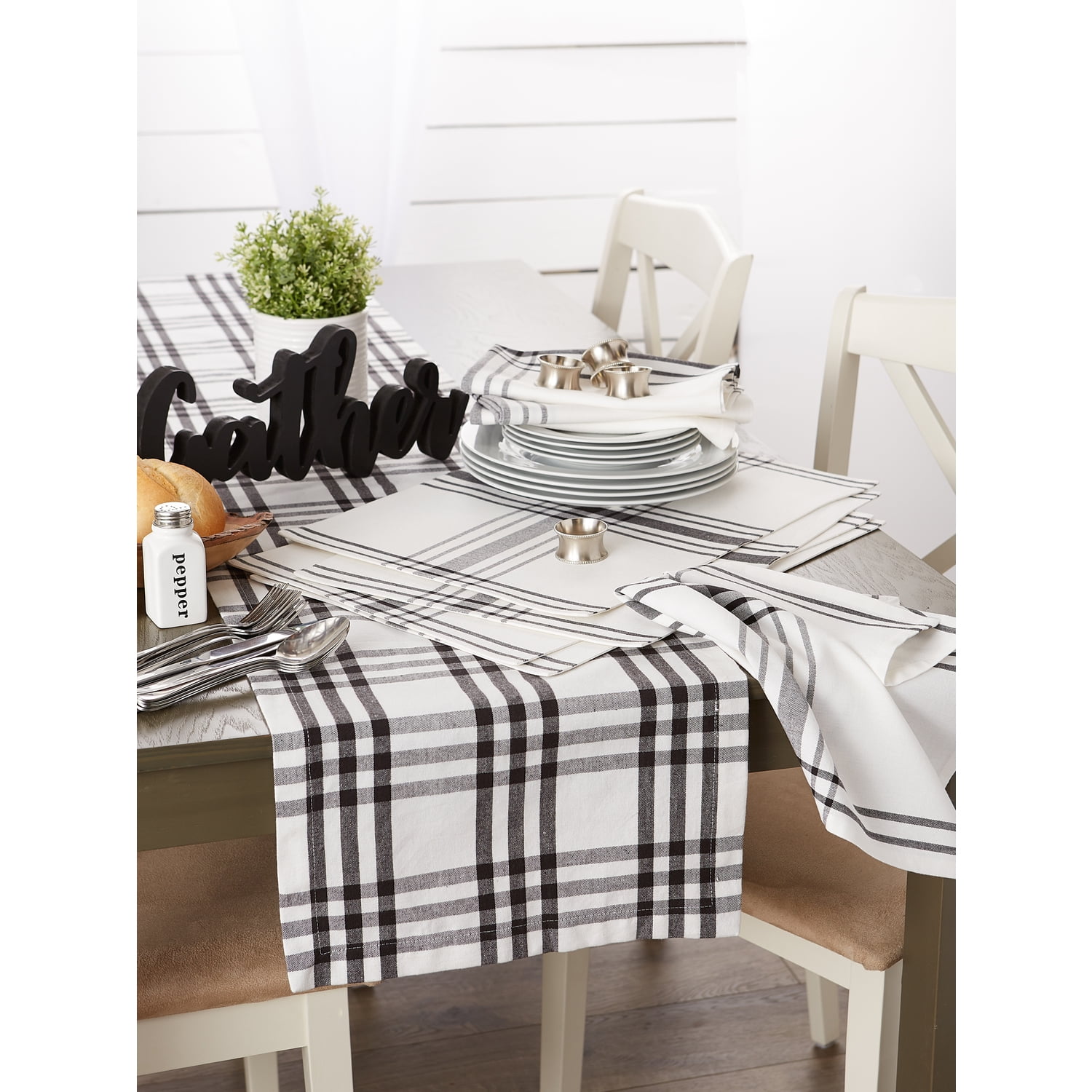 Black Home Sweet Farmhouse Placemat (Set of 6)