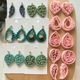thumbnail image 1 of 1 par de hojas de plantas verdes de selva tropical, molde for pendientes de cerámica blanda, molde artesanal DIY, 1 of 4