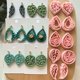 thumbnail image 1 of 1 par de hojas de plantas verdes de selva tropical, molde for pendientes de cerámica blanda, molde artesanal DIY, 1 of 4