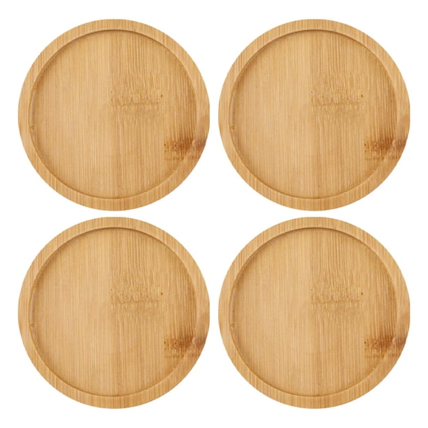 bandejas de madera para macetas, bandejas creativas para jardinería, platos para macetas (madera)