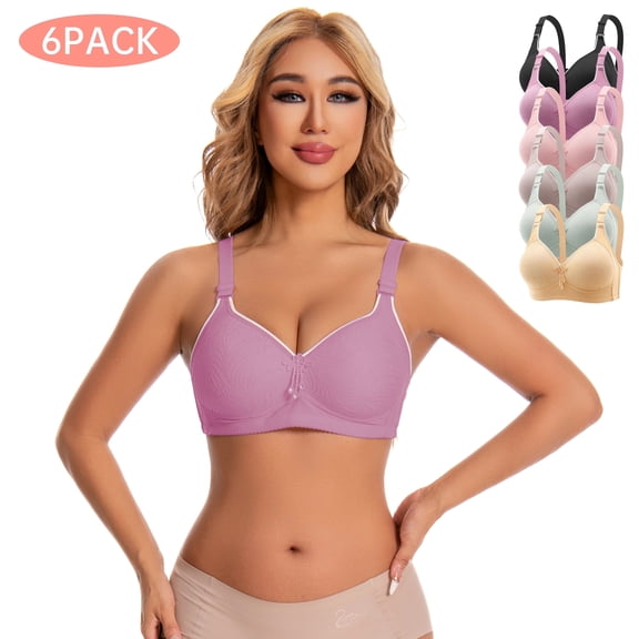 Womens bras Wireless Tassel Push-Up Full Coverage Seamless Bra Comfortable S-XL 6 Pack