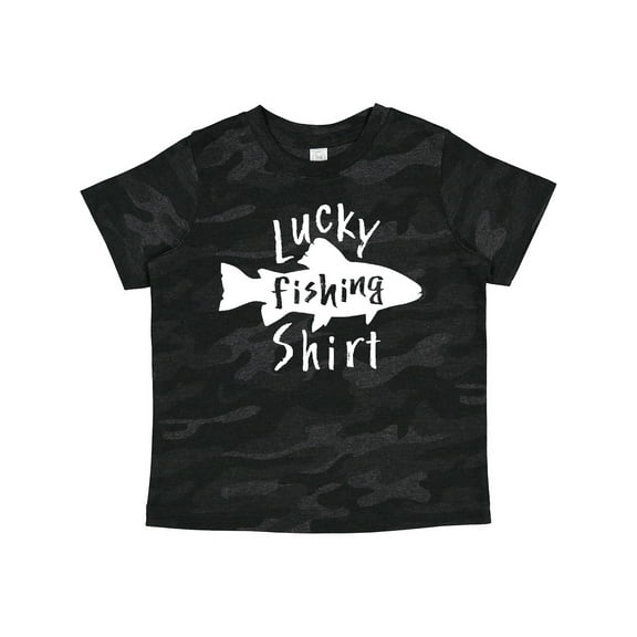 Inktastic Lucky Fishing Shirt Fish Boys or Girls Toddler T-Shirt