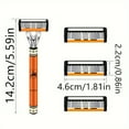 thumbnail image 3 of 6-Layers Safety Razor Set High Quality Men Razor Sharp Stainless Steel Shaving Changeable Shaver Head Blade ﻿ 1 Mens Razor Handle and 24 Refill Blades for Shaving, 3 of 6