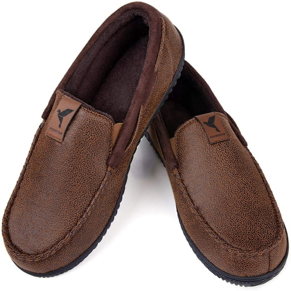 RockDove Men's Stephen Faux Leather Moc Slipper