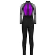 thumbnail image 3 of iiniim Girls Dance Unitard Ice Skating Outfits Long Sleeve Gymnastics Leotard with Yoga Leggings Pants Set Activewear Purple 16, 3 of 7