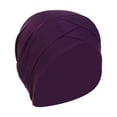 thumbnail image 2 of Turbante para mujer musulmana, gorro elástico para la cabeza, gorro de moda Violeta oscuro, 2 of 8