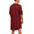 thumbnail image 5 of Ekouaer Nightshirt for Men Comfy Nightwear Big&Tall V Neck Short Sleeve Soft Loose Pajama Sleep Shirt, 5 of 6