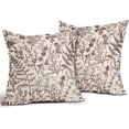 thumbnail image 2 of Burgundy Floral Pillow Covers 20x20 Set of 2 Botanical Print Vintage Spring Flower Plant Cream Decorative Throw Pillow Cases Outdoor Farmhouse Cushion Covers Decor for Sofa Couch Bed, 2 of 7