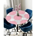 thumbnail image 5 of Round Tablecloth with Elastic Pink Gray Flower Hydrangea Waterproof Stain-proof Table Cover Wipeable Fitted Table Cloths for 55"-60" Round Tables Dining Kitchen, 5 of 6