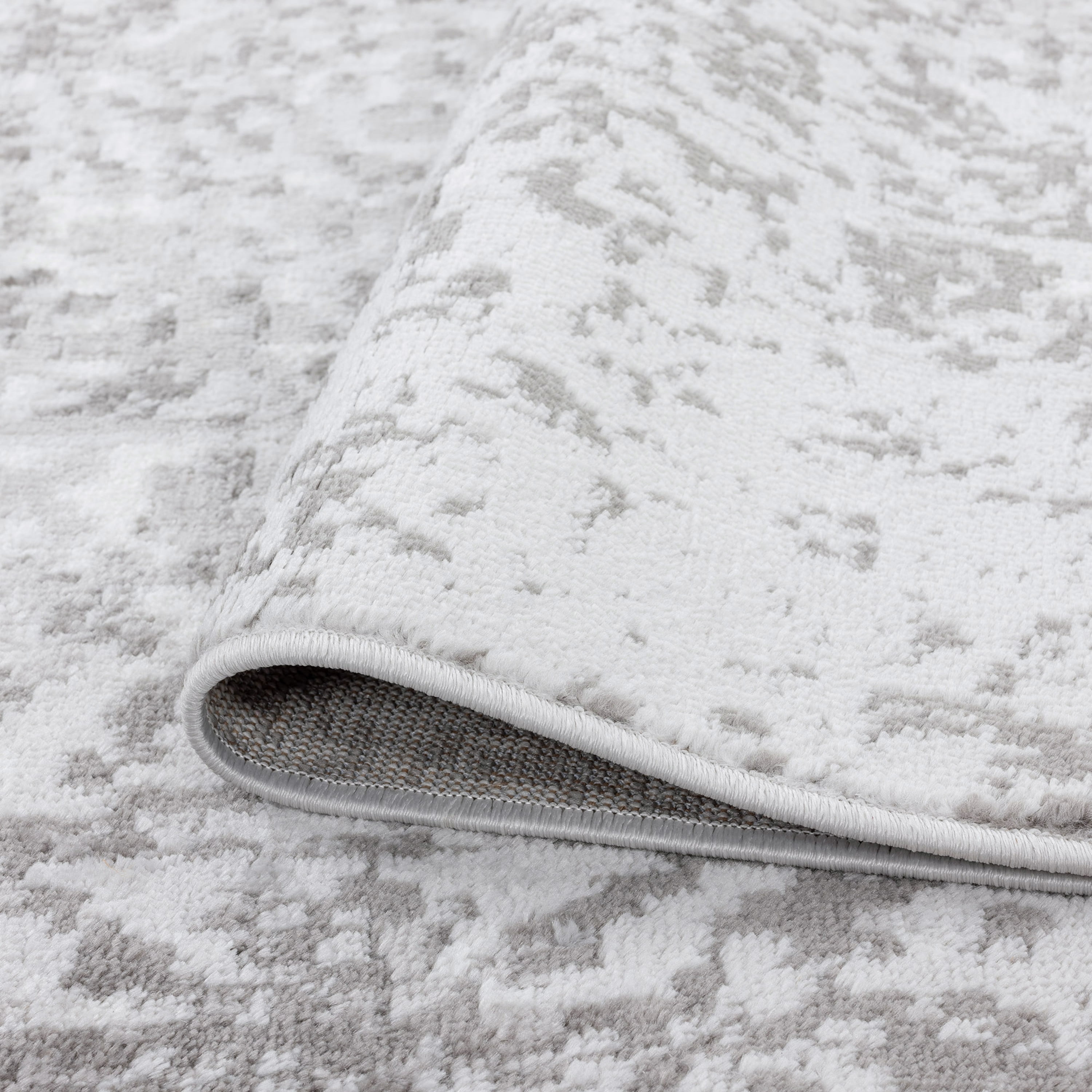 Traditional 9x12 Area Rug (8'9'' x 12'2'') Medallion White, Gray Living Room Easy to Clean