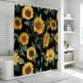 thumbnail image 6 of Sunflower Watercolor Shower Curtain, Waterproof Shower Curtains for Bathroom, Spring Botanical Garden Flowers Washable Fabric Bathtub Curtain Set Bath Decor with 12 Hooks Long 72"x84", 6 of 8