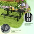 thumbnail image 4 of Barara King Outdoor Dining Table,Picnic Tables,Outdoor Picnic Table and Bench Set for 8 Person with Seats and Mesh Grid-Black, 4 of 6