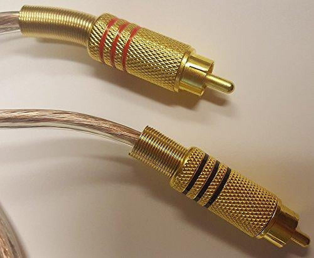 IEC L74255-10 14 AWG Speaker wire with RCA Male to 1 pair Stackable Banana Plugs 10' - image 4 of 4