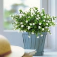 thumbnail image 6 of Morttic 10 Bundles Artificial Flowers, Outdoor UV Resistant Fake Flowers Plastic Greenery Shrubs Plants for DIY Floral Arrangement, Hanging Pots, Home Garden Decor (White), 6 of 7