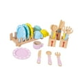 thumbnail image 4 of Cocina TELA TELAWARE TEBLAWARE JUEGO Juego de madera Platos y platos Fingir Cocina para 3-5 niños Regalo de cumpleaños para niños, 4 of 9