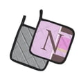 thumbnail image 2 of Carolines Treasures CJ1005-NPTHD Letter N Initial Monogram - Pink Stripes Pair of Pot Holders, 7.5HX7.5W, multicolor, 2 of 2
