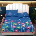 thumbnail image 6 of Jeiento Christmas Light Snowflake Printed Fitted Sheet Bedding Collection, 3 Piece Soft Bed Cover Set with 2, Breathable Bed Linen for Bedroom Guest Room Holiday Decor, Twin Size, 6 of 7