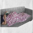 thumbnail image 6 of Floral Soft Flannel Fleece Throw Blanket, Big Pink Flower Leaves on White Background Rose Petals Spring Nature Pattern, Cozy Plush for Indoor and Outdoor Use, 50" x 60", Pale Pink White, by Ambesonne, 6 of 6