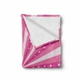 thumbnail image 2 of Retro Soft Flannel Fleece Throw Blanket, Retro Style Effect Stripes Bursting out from the Center with Stars, Cozy Plush for Indoor and Outdoor Use, 50" x 60", Hot Pink and Coral, by Ambesonne, 2 of 6