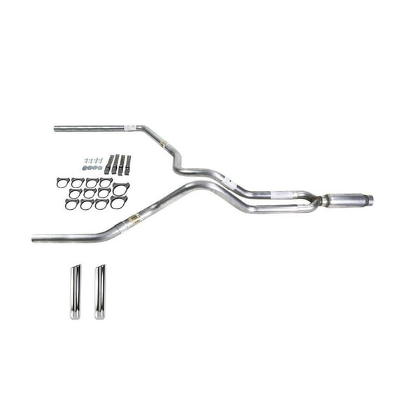 Silverado 07-13 dual exhaust 2.5 SS pipe Glass Pack muffler RW Tip