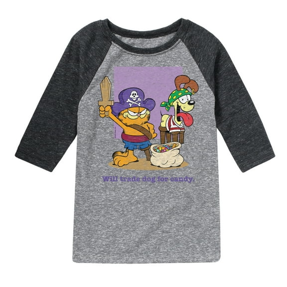 Garfield - Will Trade Dog For Candy - Toddler And Youth Raglan Graphic T-Shirt