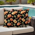 thumbnail image 4 of Fall Pumpkins Retro Outdoor Waterproof Pillow Covers, Thanksgiving Maple Leaves Rustic Black Decorative Square Throw Pillowcase Sofa Cushion Sham for Patio/Couch/Chair, 16"x16" 2 Pack, 4 of 8