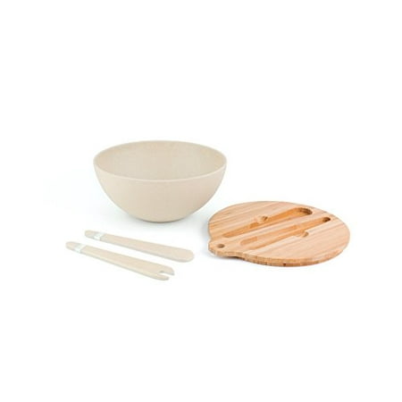 

Peterson Housewares BF0240002WH1 Fiber Bowl with Lid and Inset Utensils White