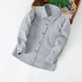 thumbnail image 6 of Boys Long Sleeve Dress Shirts Kids Classic Collared Button-Down Shirt School Uniform Shirts Gray,1-2 Years, 6 of 6