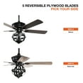 thumbnail image 6 of Parrot Uncle 52 Inch Farmhouse Black Ceiling Fan with Lights and Remote Control Chandelier Fans, 6 of 11