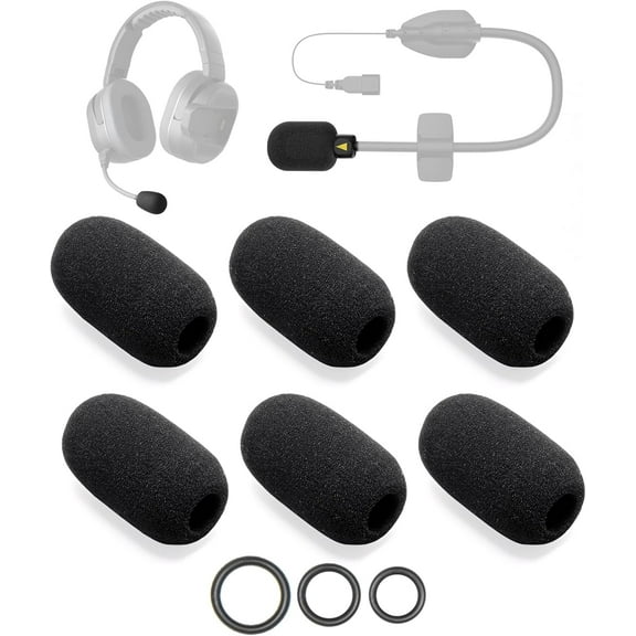 6-Pack Microphone Foam Compatible with CARDO PACKTALK, FREECOM X, Spirit Series, Motorcycle Helmet Mic Cover Replacement Parts Windscreen Pop Filter   12 O-Rings in 3 Sizes
