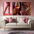 thumbnail image 2 of Pink Black Girl Wall Art, African American Women Painting Poster, Fashion Black Girl Canvas Print Pictures Decor for Living Room Office Bedroom Wall Home Decoration Unframed, 2 of 6