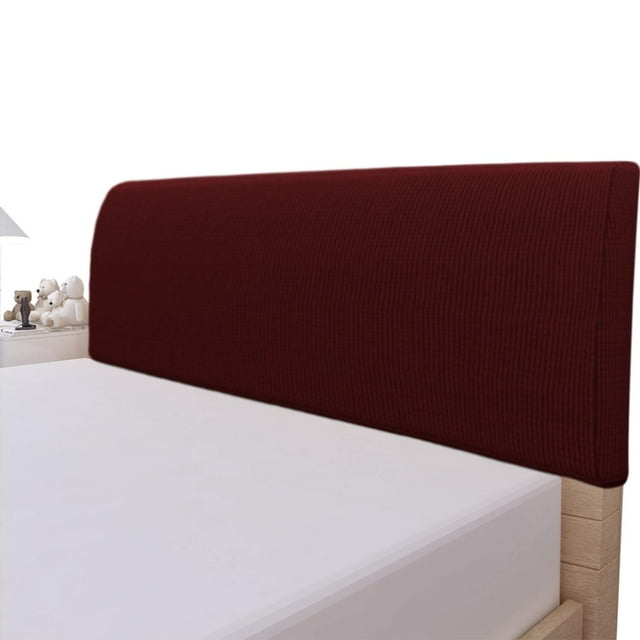 Funda para cabecero de cama, cómoda de llevar, tamaño completo, jacquard, color vino
