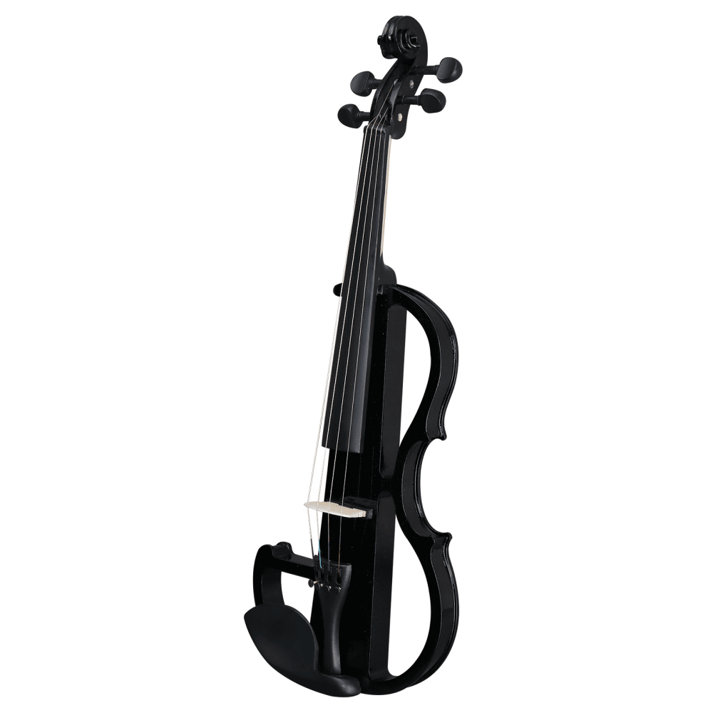 Tcbosik 4/4 Full Size Electric Violin Set with Headphone and Connecting Line for Beginner Adults, Fiddle with Bow, Case and Rosin, Black