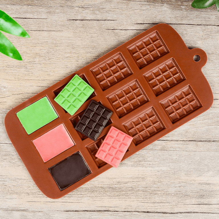 Chocolate Molds Silicone - Candy Molds Break- for Chocolate, Thin Mini  Chocolate Bar Tray 
