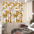 thumbnail image 3 of Kitchen Curtains Tiers and Valances Set 3 Pieces for Windows, Sunflower Poster Design Cute Kitchen Window Curtains Indoor Decorations for Bedroom Cafe Living Room, 3 of 5