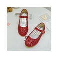thumbnail image 4 of Wazshop Children Mary Jane Glitter Flats Round Toe Dress Shoes Comfort Low Top Princess Shoe Kids Ballet Flat Shiny Sparkling Red 12C, 4 of 5