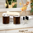 thumbnail image 4 of Yayeee 4 Pack Qtip Holder Bathroom Cotton Swab Canister with Lid Clear Dispenser Set, Wood Grain, 4 of 6