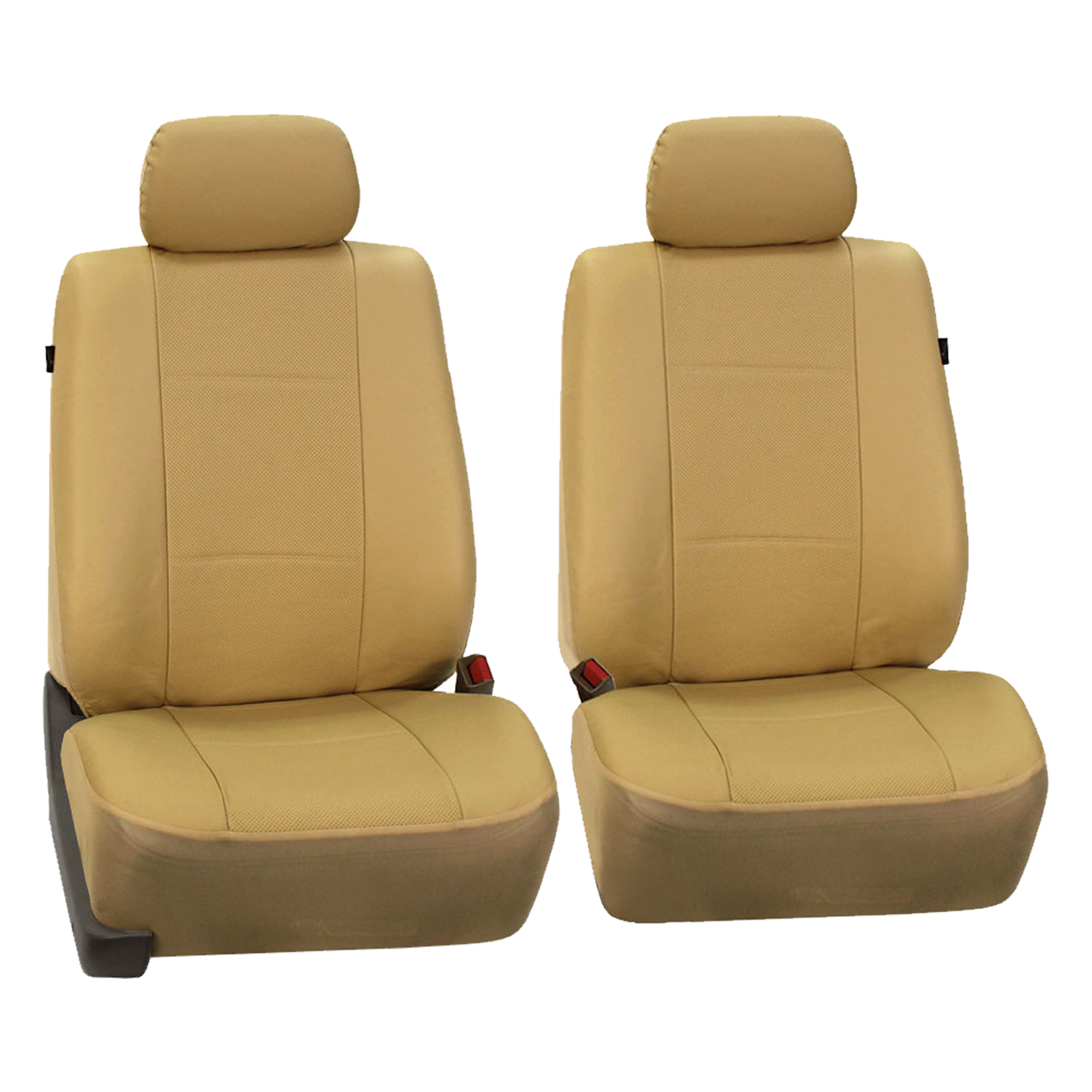 FH Group Beige Deluxe Faux Leather Airbag Compatible and Split Bench Car Seat Covers, 8 Seater 3 Row Full Set - image 2 of 6