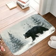 thumbnail image 5 of 1pc Black Bear in Snowy Forest Absorbent Non-Slip Bathroom Thickened Flannel Rug Decor,Soft,Quick Drying,Suitable For Indoor/outdoor Use,Bathrooms,Bedrooms,Kitchens,Terrace,Laundry Rooms,16"x24", 5 of 9