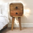 thumbnail image 2 of Artisan Furniture Solid Wood Extra Mini Curved Oak-ish Bedside, 2 of 10