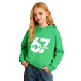 thumbnail image 5 of Gelikeya Kids 67 Hoodie Boys Girls Funny Six Seven 6 7 Meme Pullover Hoodie Casual Soft Active Sport Outdoor Sweatshirt, Green, 13-14 Years, 5 of 7