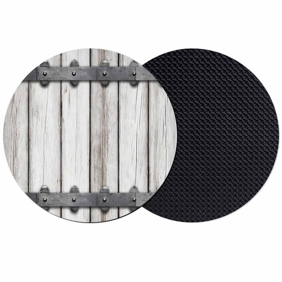 Farmhouse Rustic Coasters Set of 2, Absorbent Coasters for Drinks, Vintage Country Wooden Grain Coaster for Desk Coffee Table Protection, Home Decor House Warming Gifts 4"