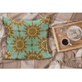 thumbnail image 2 of Moroccan Fluffy Throw Pillow Cushion Cover, Ornamental Abstract Moroccan Motif with Old Fashion Victorian Influences Art, Decorative Square Accent Pillow Case, 28" x 28", Mint Orange, by Ambesonne, 2 of 5