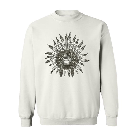 Indian Headdress Sketch Sweatshirt Men -Image by Shutterstock, Male 5X-Large