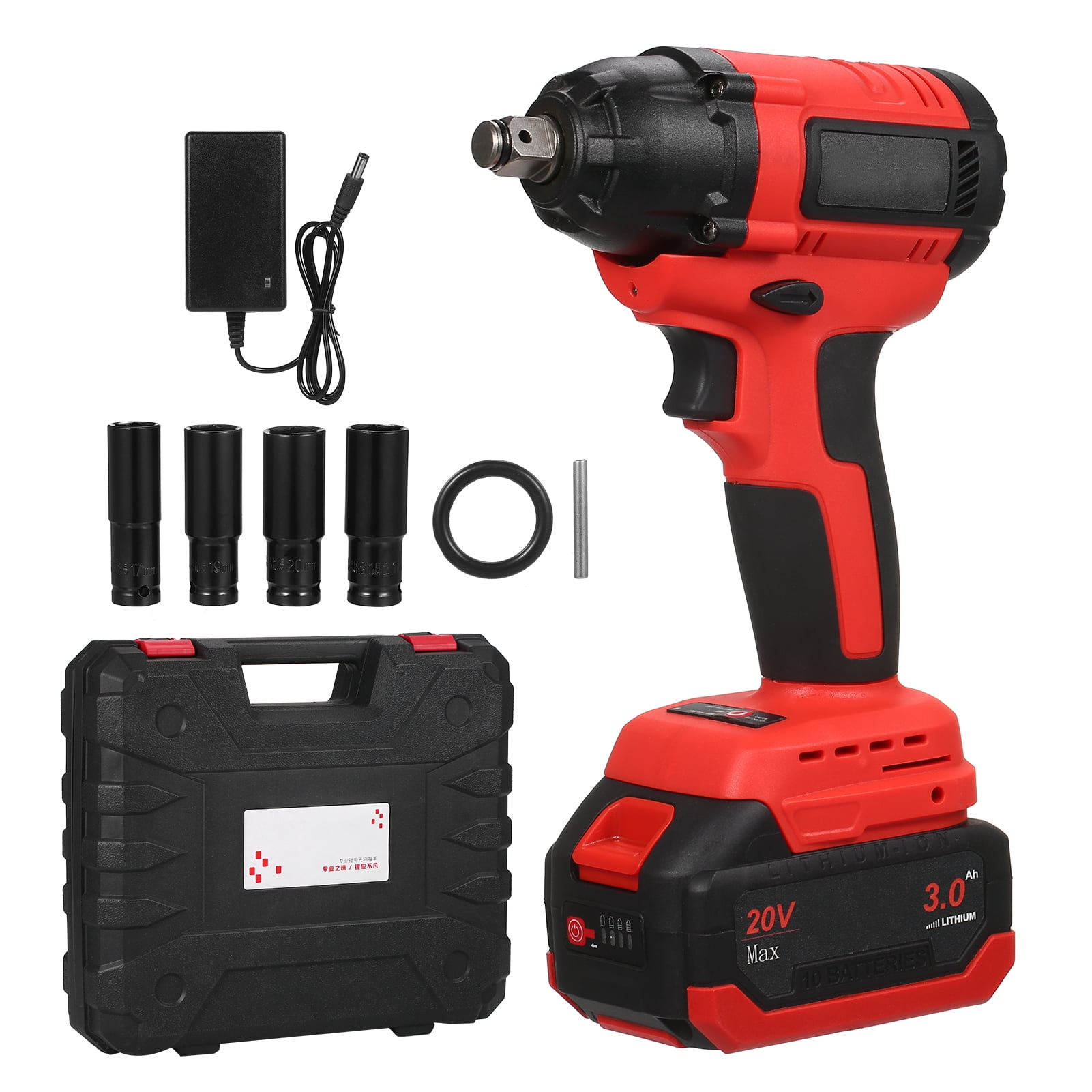 Geevorks Brushless Cordless Impact Wrench 1 2 inch Electric Impact Wrench Brushless Power Impact Wrench Set for Car Tires Max Torque 320 ft lbs 430N.m with 3.0A Li ion Battery 4Pcs Impact Walmart