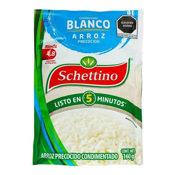 Arroz precocido Schettino blanco condimentado 160 g