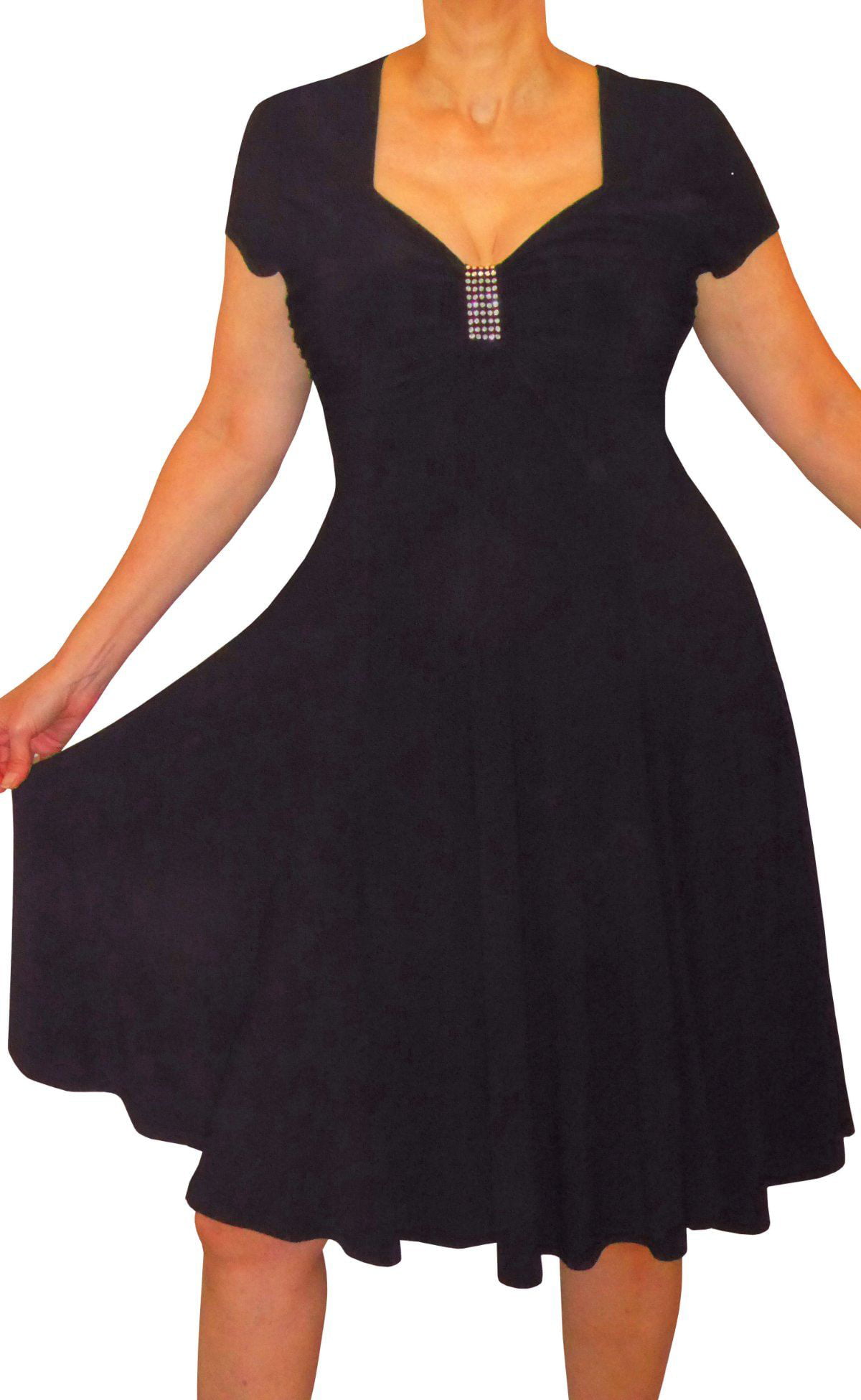 Funfash Plus Size Clothing for Women Slimming Empire Waist Black