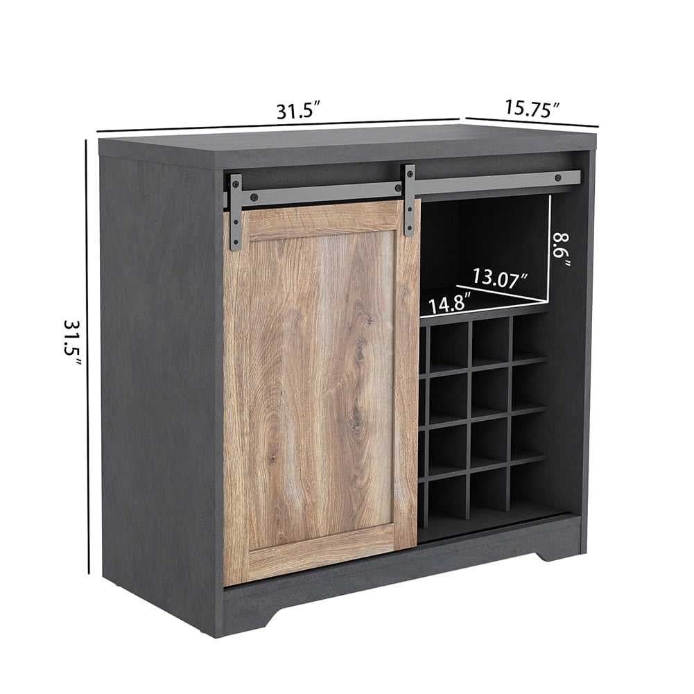 Kadyn 31 Inch Farmhouse Barn Door Bar Cabinet, Entryway Storage Cabinet for Living Room, Particle Board Kitchen Storage Cabinet with Door, Light Brown Kadyn 31 Inch Farmhouse Barn Door Bar Cabinet, Entryway Storage Cabinet for Living Room, Particle Board Kitchen Storage Cabinet with Door, Light Brown